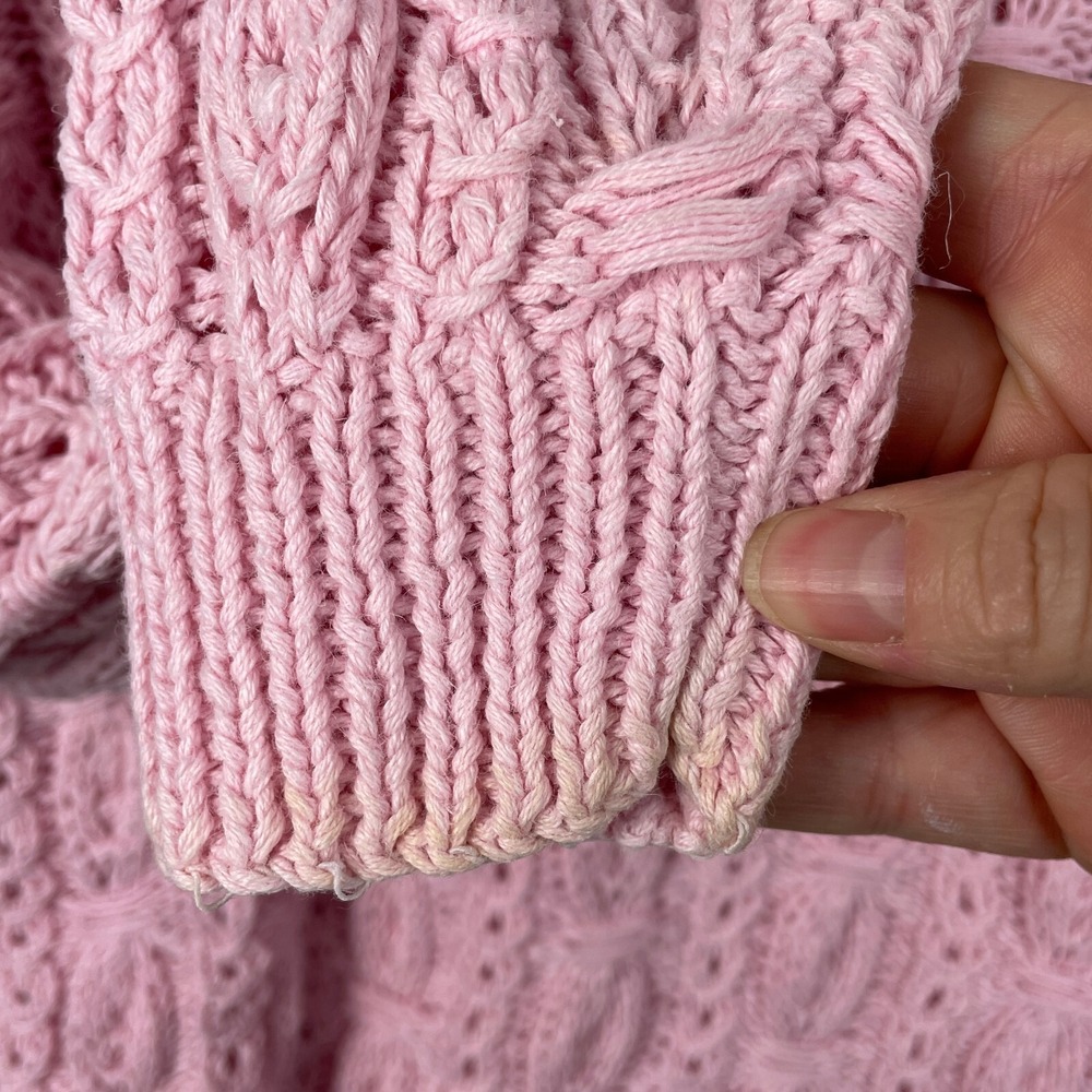Cape Isle Knitters Cable Knit Sweater Womens Medium Soft Pink Feminine Pullover - Picture 5 of 11